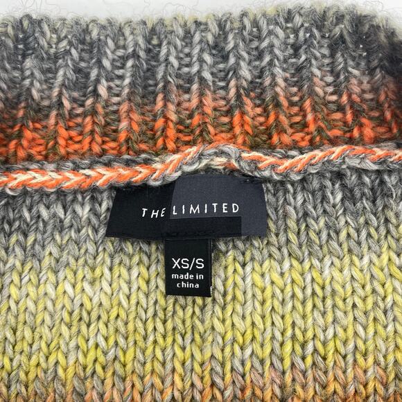 THE LIMITED Sweater Pullover Striped Wool Blend Crew Neck Poncho Women's XS - Picture 4 of 6